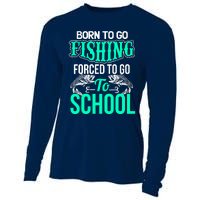 Funny Born To Go Fishing Bass Fish Fisherman Boy Cooling Performance Long Sleeve Crew