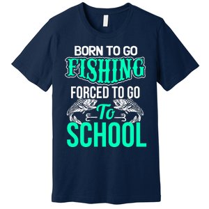 Funny Born To Go Fishing Bass Fish Fisherman Boy Premium T-Shirt