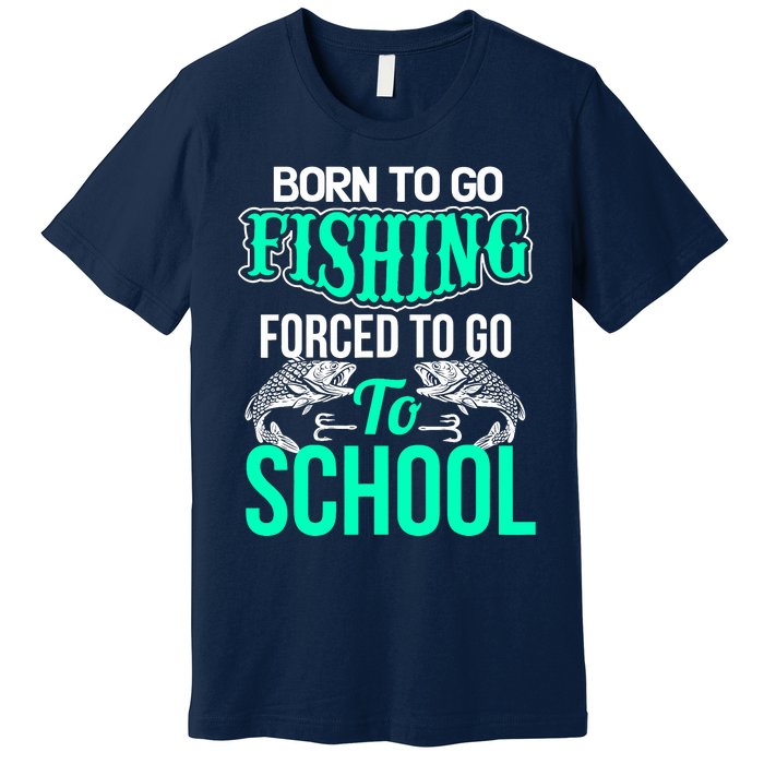 Funny Born To Go Fishing Bass Fish Fisherman Boy Premium T-Shirt