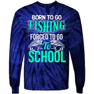 Funny Born To Go Fishing Bass Fish Fisherman Boy Tie-Dye Long Sleeve Shirt