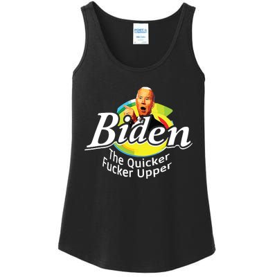 Funny Biden The Quicker Fer Upper Women Ladies Essential Tank