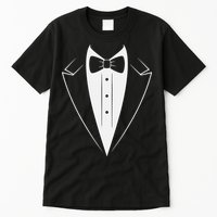 Funny Bow Tie Tuxedo Costume Formal Party For Man Tall T-Shirt