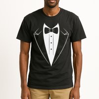 Funny Bow Tie Tuxedo Costume Formal Party For Man Tall T-Shirt