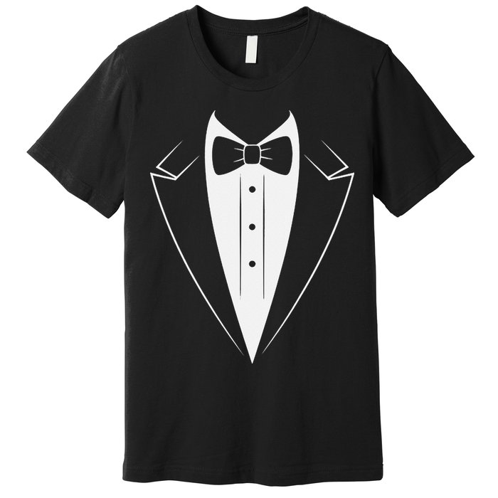 Funny Bow Tie Tuxedo Costume Formal Party For Man Premium T-Shirt