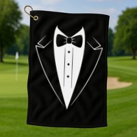 Funny Bow Tie Tuxedo Costume Formal Party For Man Golf Towel