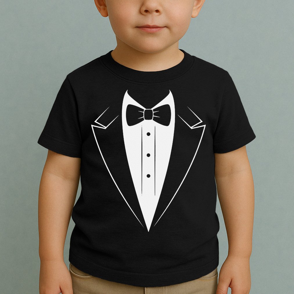 Funny Bow Tie Tuxedo Costume Formal Party For Man Toddler T-Shirt