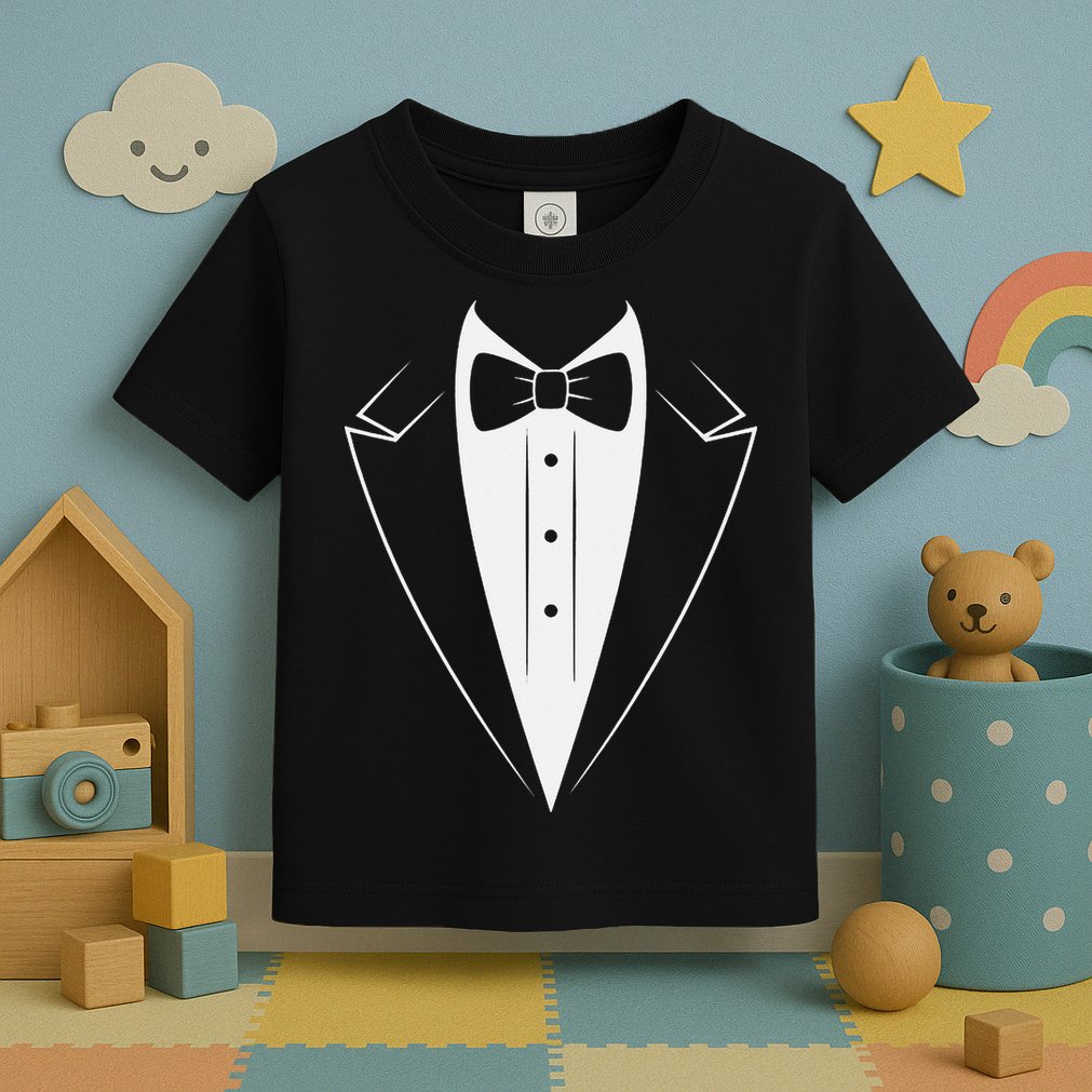 Funny Bow Tie Tuxedo Costume Formal Party For Man Toddler T-Shirt