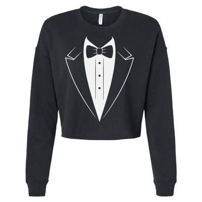 Funny Bow Tie Tuxedo Costume Formal Party For Man Cropped Pullover Crew
