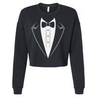 Funny Bow Tie Tuxedo Costume Formal Party For Man Cropped Pullover Crew