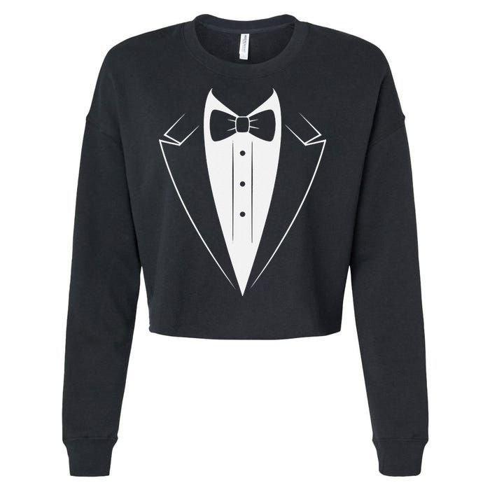 Funny Bow Tie Tuxedo Costume Formal Party For Man Cropped Pullover Crew