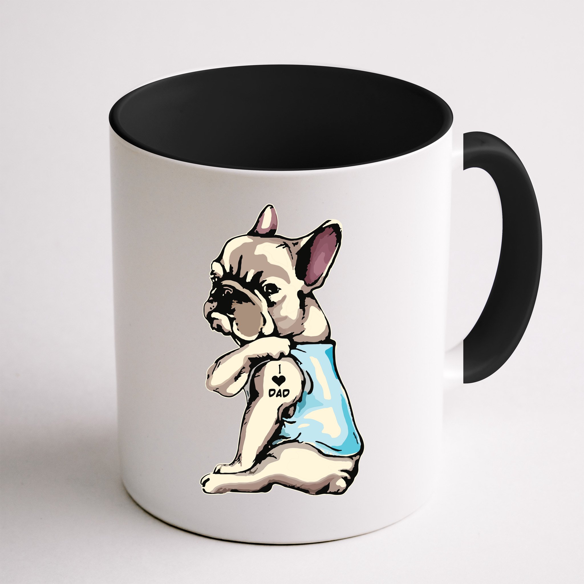 French Bulldog Tattoos I Love Dad Sitting Gift Fathers Day Mug