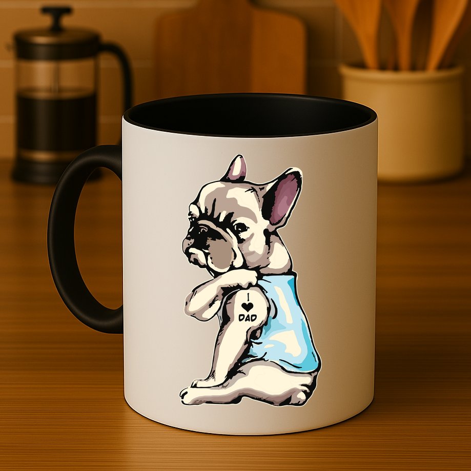 French Bulldog Tattoos I Love Dad Sitting Gift Fathers Day Mug