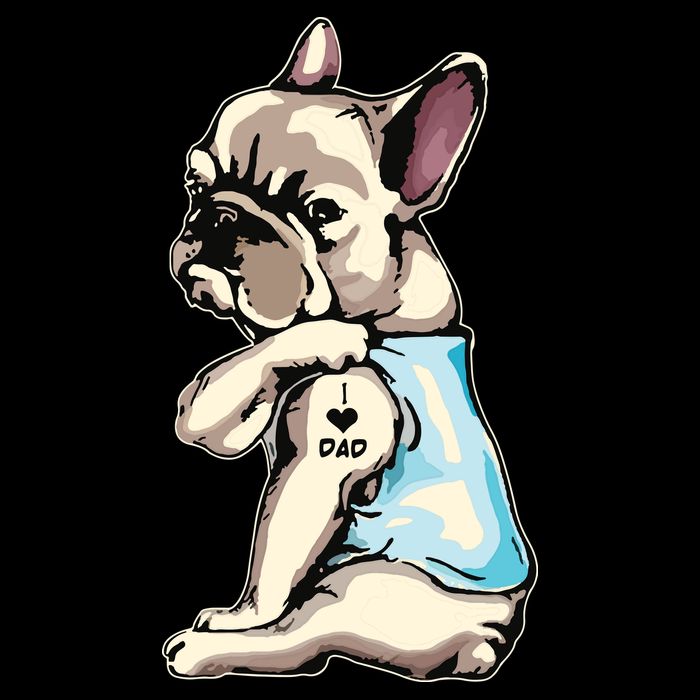 French Bulldog Tattoos I Love Dad Sitting Gift Fathers Day Mug