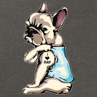 French Bulldog Tattoos I Love Dad Sitting Gift Fathers Day Cotton Canvas Backpack