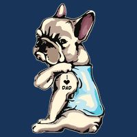 French Bulldog Tattoos I Love Dad Sitting Gift Fathers Day Flat Bill Trucker Hat