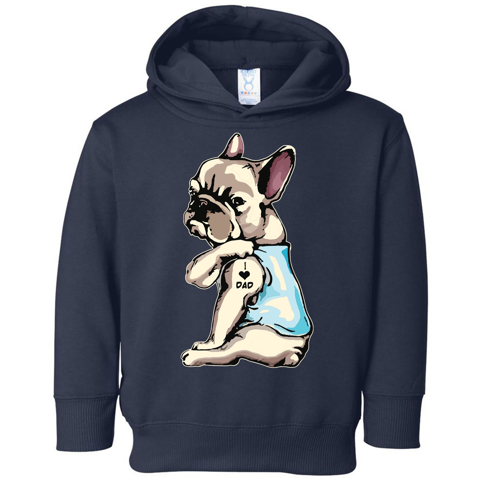 French Bulldog Tattoos I Love Dad Sitting Gift Fathers Day Toddler Hoodie