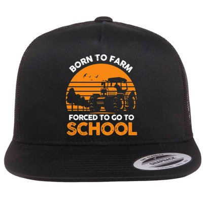 Farmer Born To Farm Forced To Go To School Agriculturist Flatbill Hat