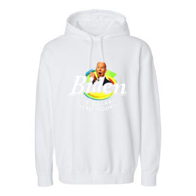 Funny Biden The Quicker Fer Upper Garment-Dyed Fleece Hoodie