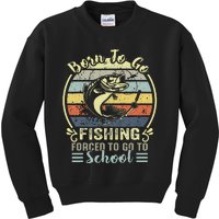 Funny Born To Go Fishing Bass Fish Fisherman Kids Sweatshirt