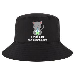 Funny Bubble Tea Cute Tee Cat Drinking Milk Tea Cool Comfort Performance Bucket Hat