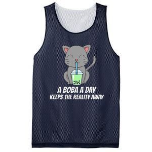 Funny Bubble Tea Cute Tee Cat Drinking Milk Tea Mesh Reversible Basketball Jersey Tank