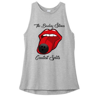 Funny Bowling The Bowling Stones Design Ladies PosiCharge Tri-Blend Wicking Tank