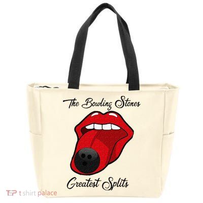 Funny Bowling The Bowling Stones Design Zip Tote Bag