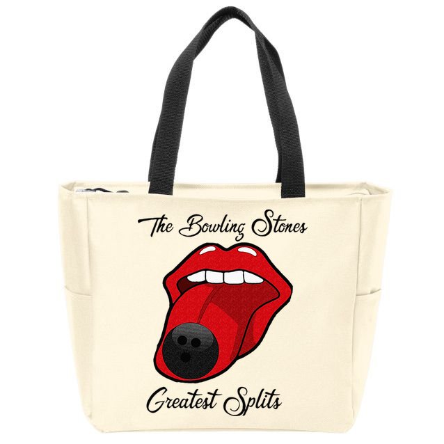 Funny Bowling The Bowling Stones Design Zip Tote Bag