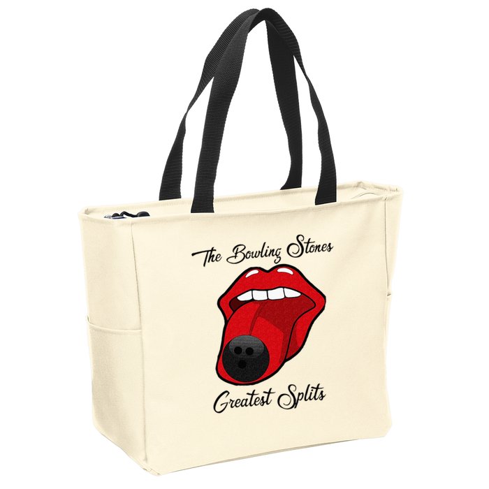 Funny Bowling The Bowling Stones Design Zip Tote Bag