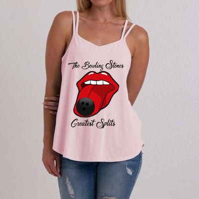 Funny Bowling The Bowling Stones Design Women's Strappy Tank