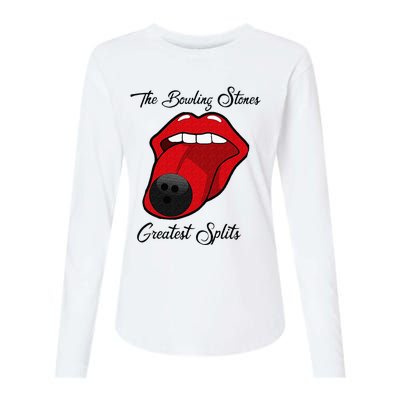 Funny Bowling The Bowling Stones Design Womens Cotton Relaxed Long Sleeve T-Shirt