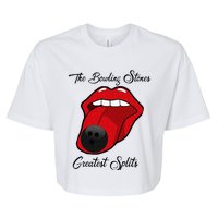 Funny Bowling The Bowling Stones Design Bella+Canvas Jersey Crop Tee