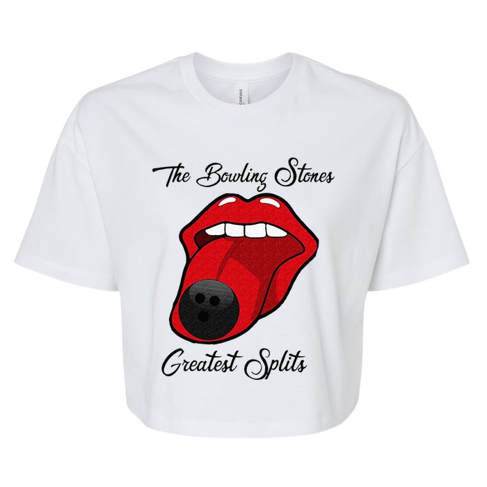 Funny Bowling The Bowling Stones Design Bella+Canvas Jersey Crop Tee