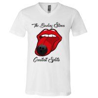 Funny Bowling The Bowling Stones Design V-Neck T-Shirt