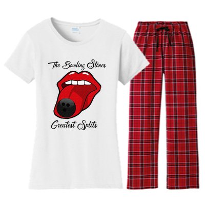 Funny Bowling The Bowling Stones Design Women's Flannel Pajama Set