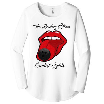 Funny Bowling The Bowling Stones Design Women's Perfect Tri Tunic Long Sleeve Shirt