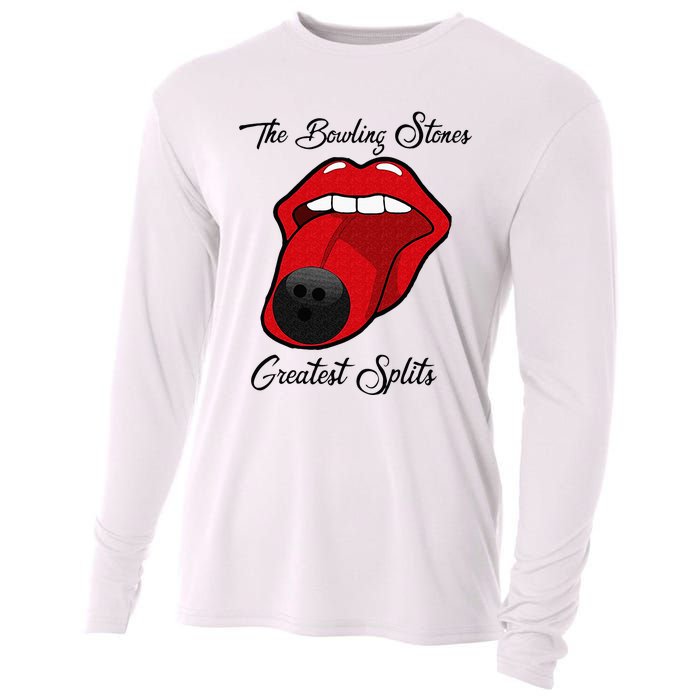 Funny Bowling The Bowling Stones Design Cooling Performance Long Sleeve Crew