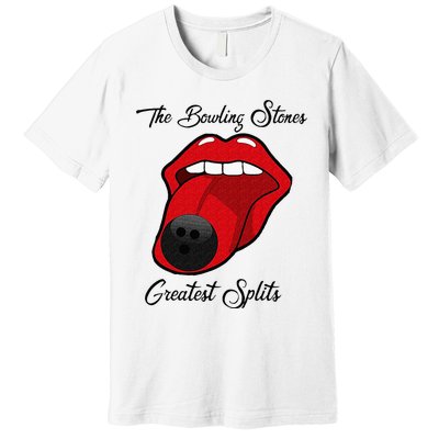 Funny Bowling The Bowling Stones Design Premium T-Shirt