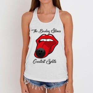 Funny Bowling The Bowling Stones Design Women's Knotted Racerback Tank