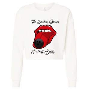 Funny Bowling The Bowling Stones Design Cropped Pullover Crew