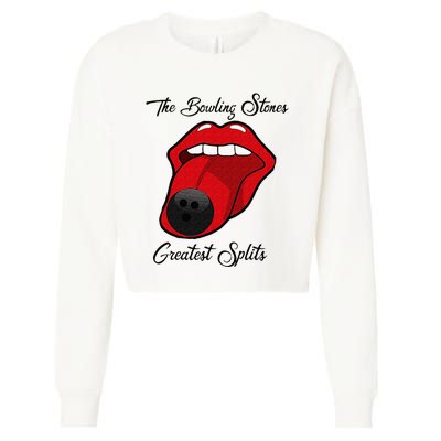 Funny Bowling The Bowling Stones Design Cropped Pullover Crew