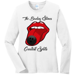 Funny Bowling The Bowling Stones Design Ladies Long Sleeve Shirt