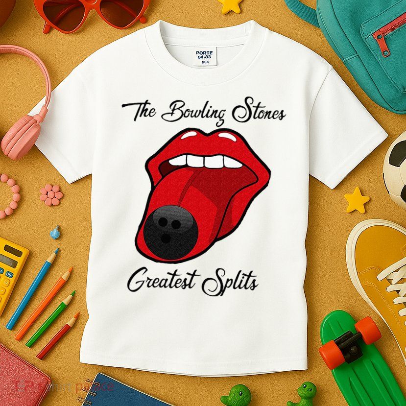 Funny Bowling The Bowling Stones Design Kids T-Shirt