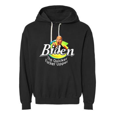 Funny Biden The Quicker Fer Upper Women Men Garment-Dyed Fleece Hoodie