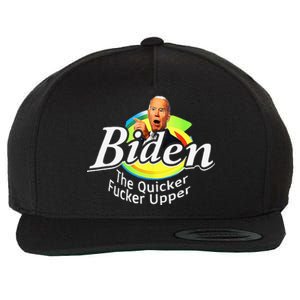 Funny Biden The Quicker Fer Upper Women Men Wool Snapback Cap