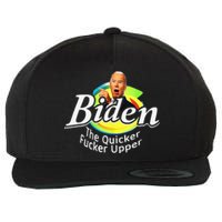 Funny Biden The Quicker Fer Upper Women Men Wool Snapback Cap