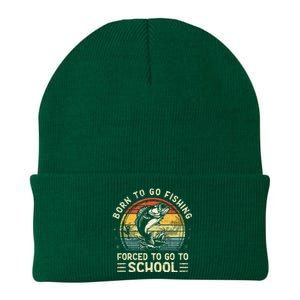 Funny Born To Go Fishing Bass Fish Fisherman Knit Cap Winter Beanie