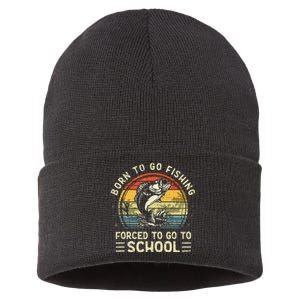 Funny Born To Go Fishing Bass Fish Fisherman Sustainable Knit Beanie