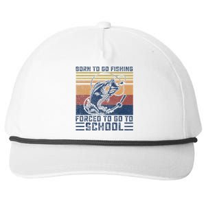 Funny Born To Go Fishing Bass Fish Fisherman Snapback Five-Panel Rope Hat