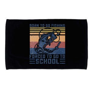 Funny Born To Go Fishing Bass Fish Fisherman Microfiber Hand Towel